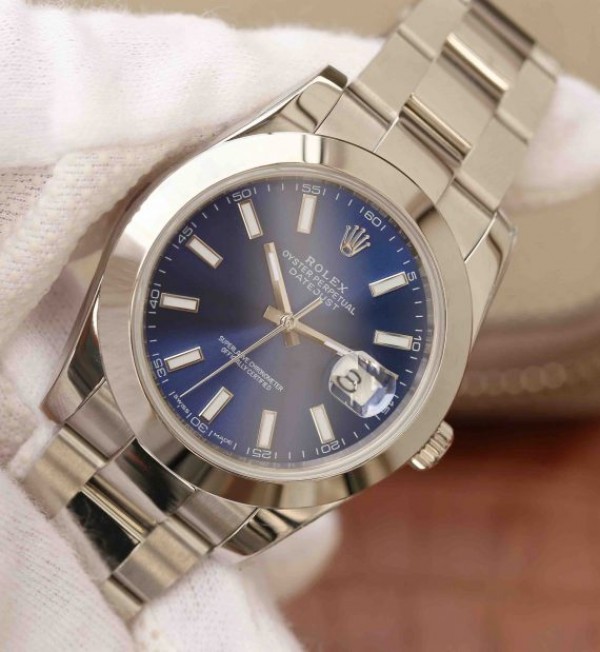 Replica Rolex DateJust 41mm SS 116200 Polished Bezel Blue Dial 904L SS Bracelet SA3235