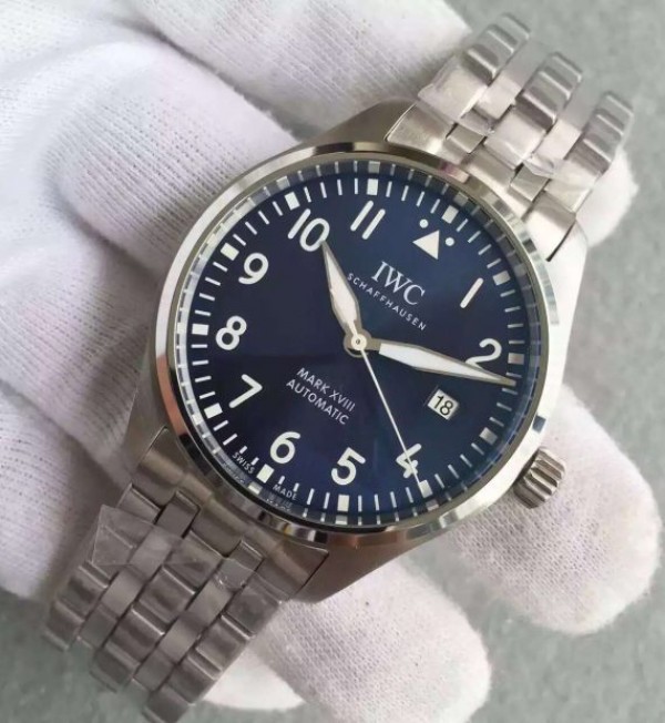 Replica IWC MKF Mark XVIII Le Petit Prince Blue Dial SS Bracelet A2892