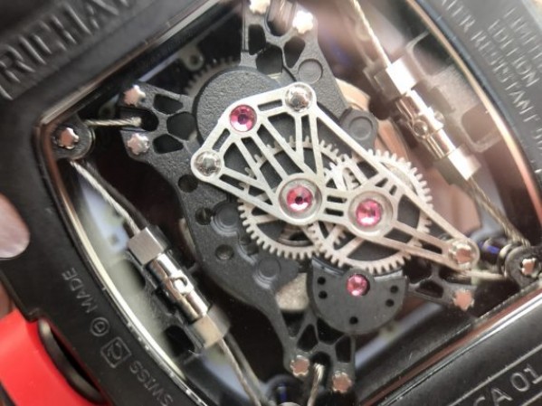 Replica Richard Mille RM027 PVD Skeleton Dial Black Rubber Strap 6T51