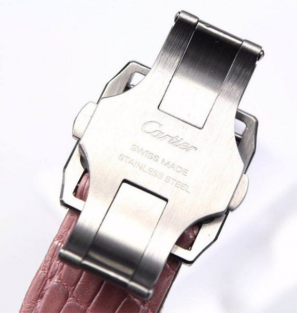 Replica Cartier V6 Santos 100 W20126X8 36mm White Dial Black Leather Strap