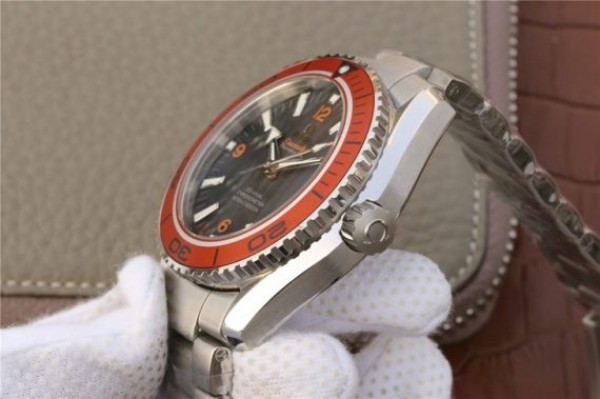 Replica Omega Planet Ocean Professional Orange Bezel 45mm OMF SS Bracelet A8500