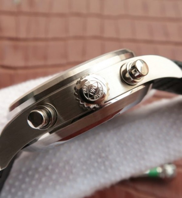 Replica IWC Pilot  Chrono IW377701 Black Dial Leather Strap