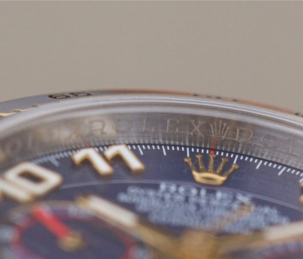 Replica Rolex Daytona 116523 Thick YG Wrapped Blue Dial Numerals Markers SS/YG Bracelet A7750