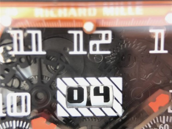 Replica Richard Mille RM011 Felipe Massa RG Chrono Brown Skeleton Dial Orange Rubber Strap A7750
