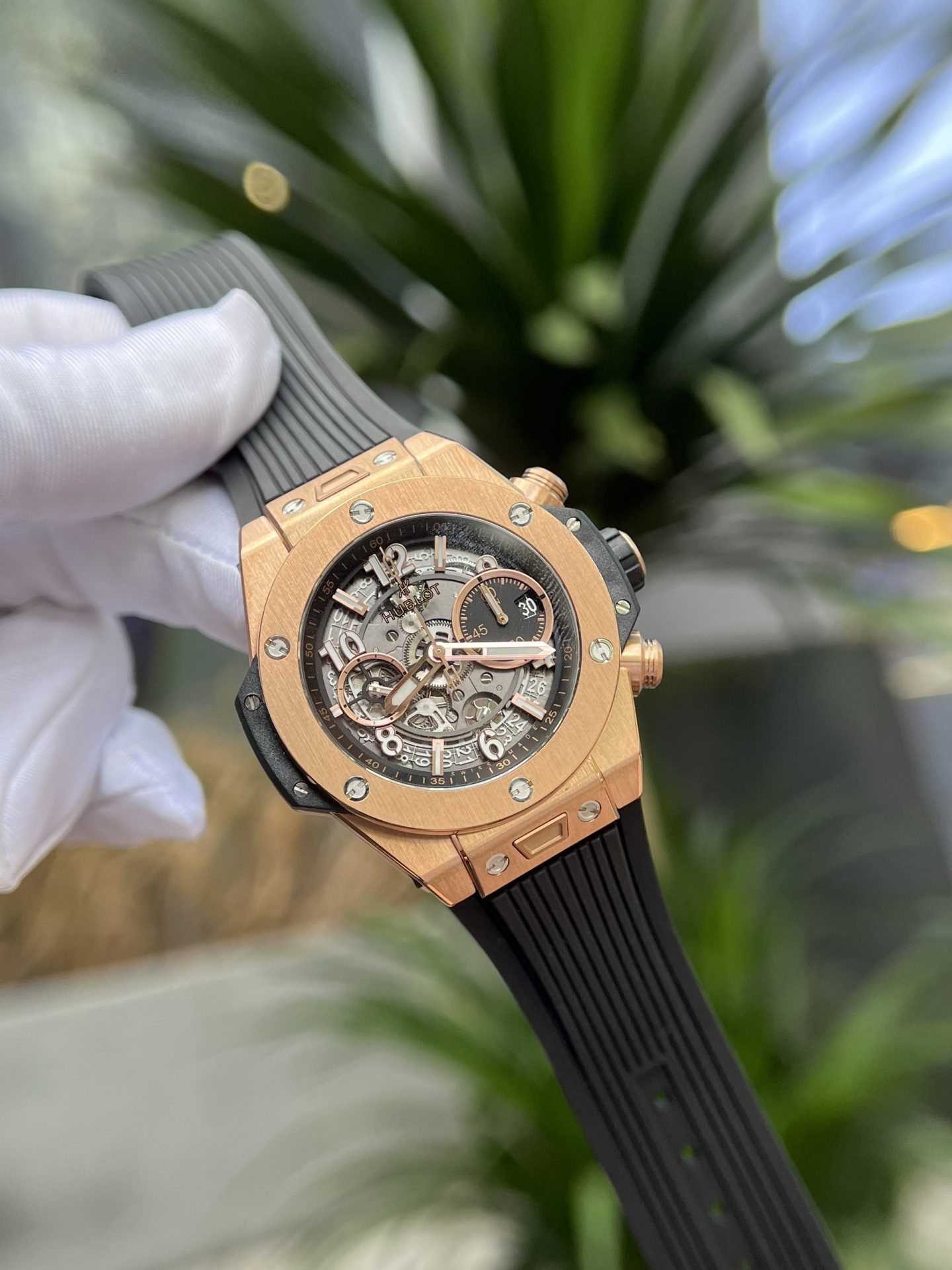 Hublot Replica Watch Big Bang Unico King Gold Rubber Strap BBF Factory 42mm