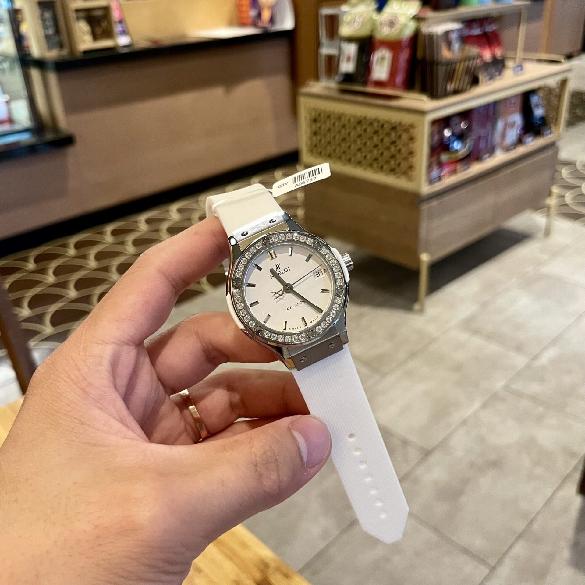 Hublot Replica Watch Classic Fusion White Dial Custom Moissanite Diamonds 38mm