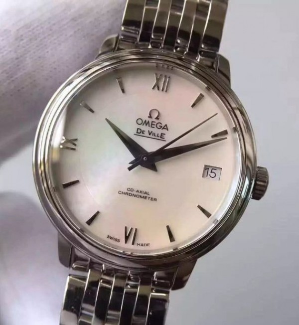Replica Omega MKF De Ville 33mm White Dial SS Bracelet A2824