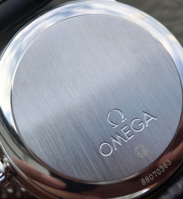 Replica Omega V6 De Ville 37mm SS White Dial Black Leather Strap A2892