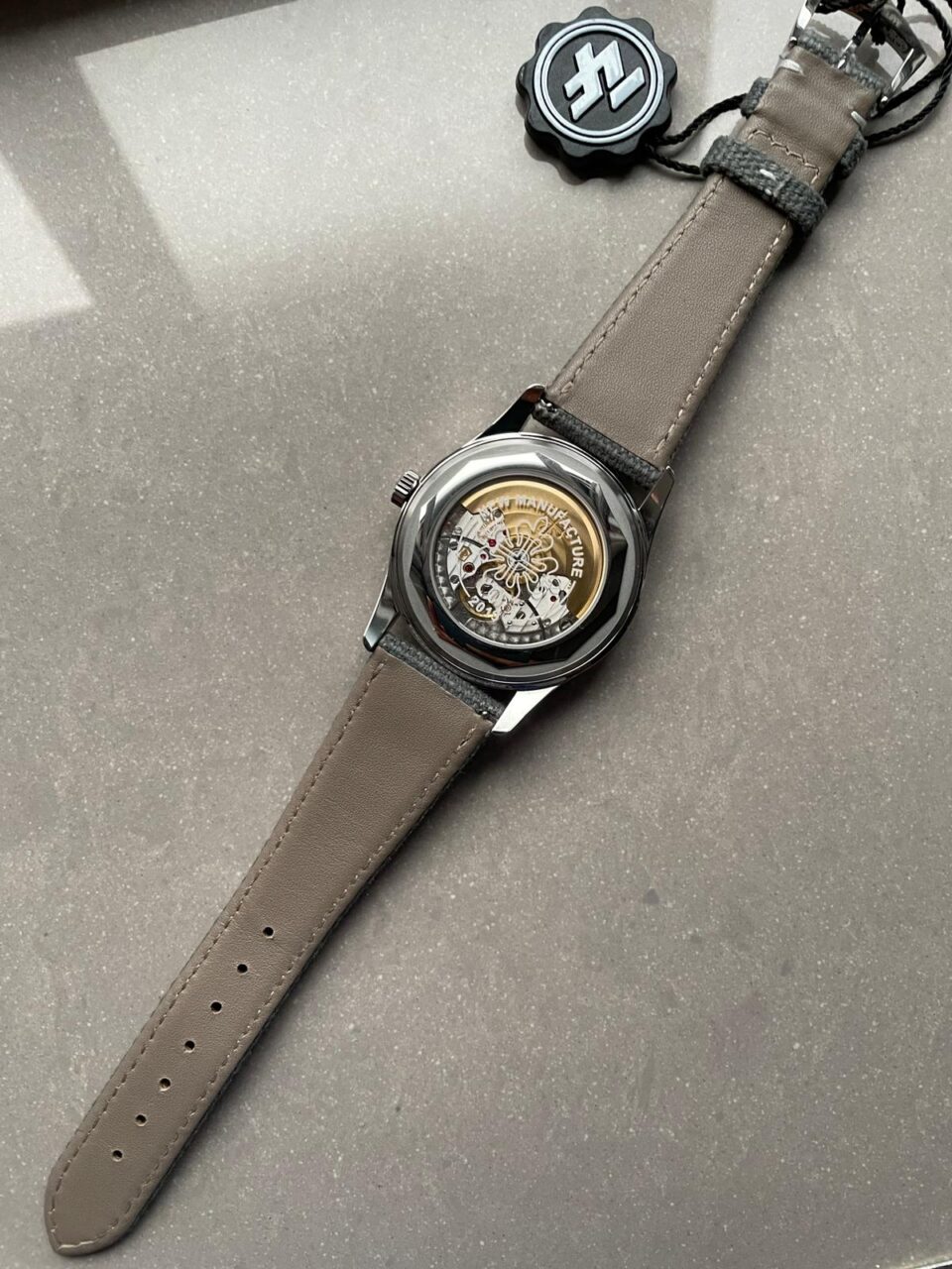 Replica PATEK PHILIPPE Calatrava 6007A-001 SS ZF 1:1 Best Edition Grey Dial on Grey Leather Strap A324CS