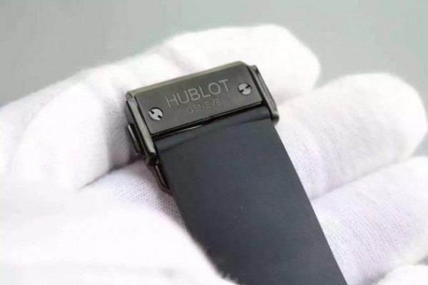 Replica Hublot Big Bang Tourbillon PVD Black Textured Dial Black Rubber Strap