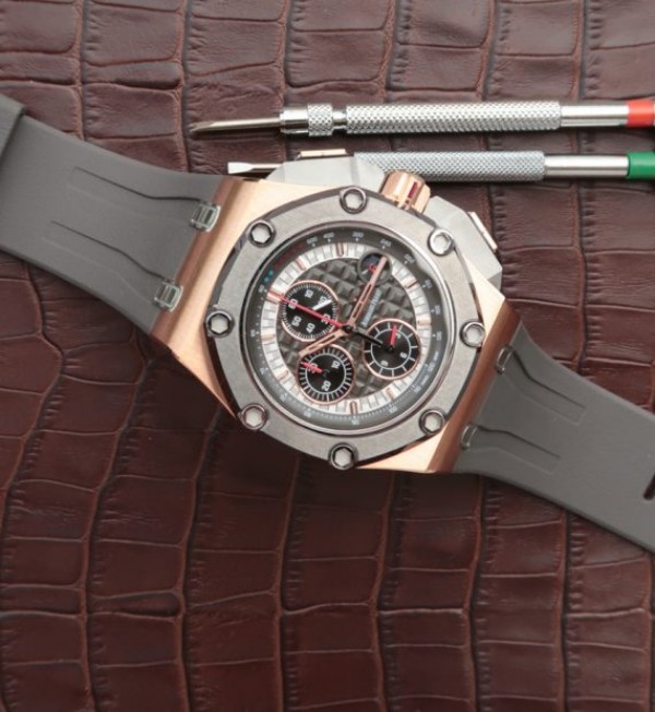 Replica Audemars Piguet JF Royal Oak Offshore 26568OM RG Cermet Bezel Michael Schumacher