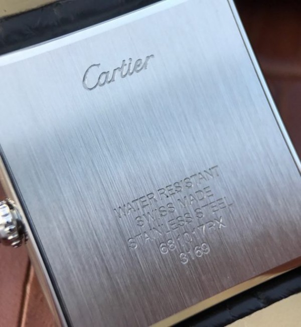 Replica Cartier Tank Solo SS White Dial Black Leather Strap Ronda Quartz