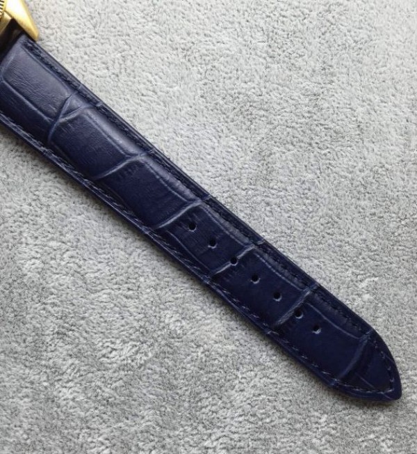 Replica Omega Globemaster Master Chronometer YG Case Blue Dial Leather Strap A8900