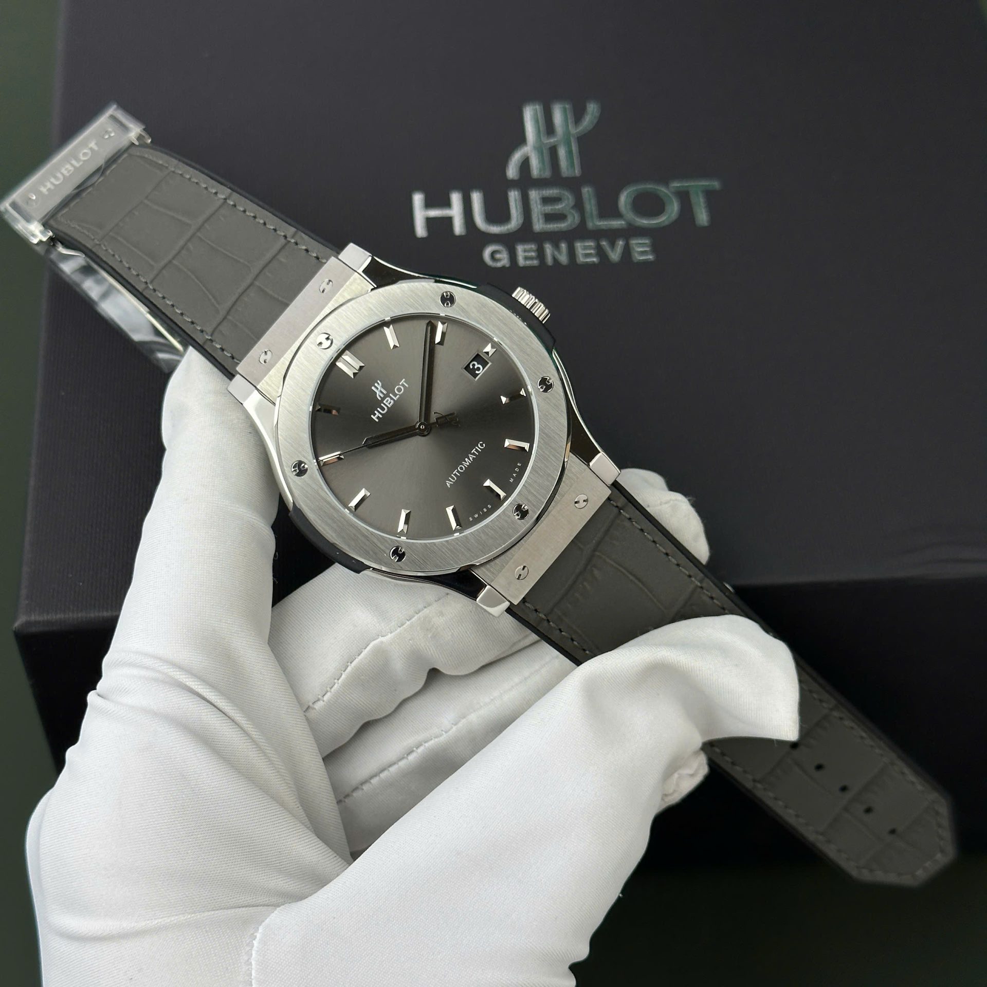 Hublot Classic Fusion Titanium Replica Watch Best Quality Gray Dial WWF Factory 45mm