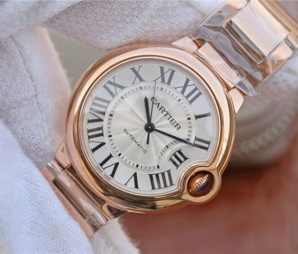 Replica Cartier Ballon Bleu 36mm RG White Textured Dial RG Bracelet