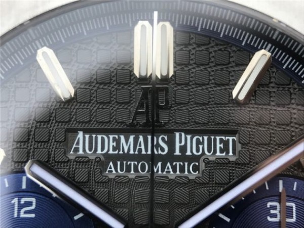 Replica Audemars Piguet Royal Oak Chronograph SS JHF Gray/Blue Dial SS Bracelet A7750