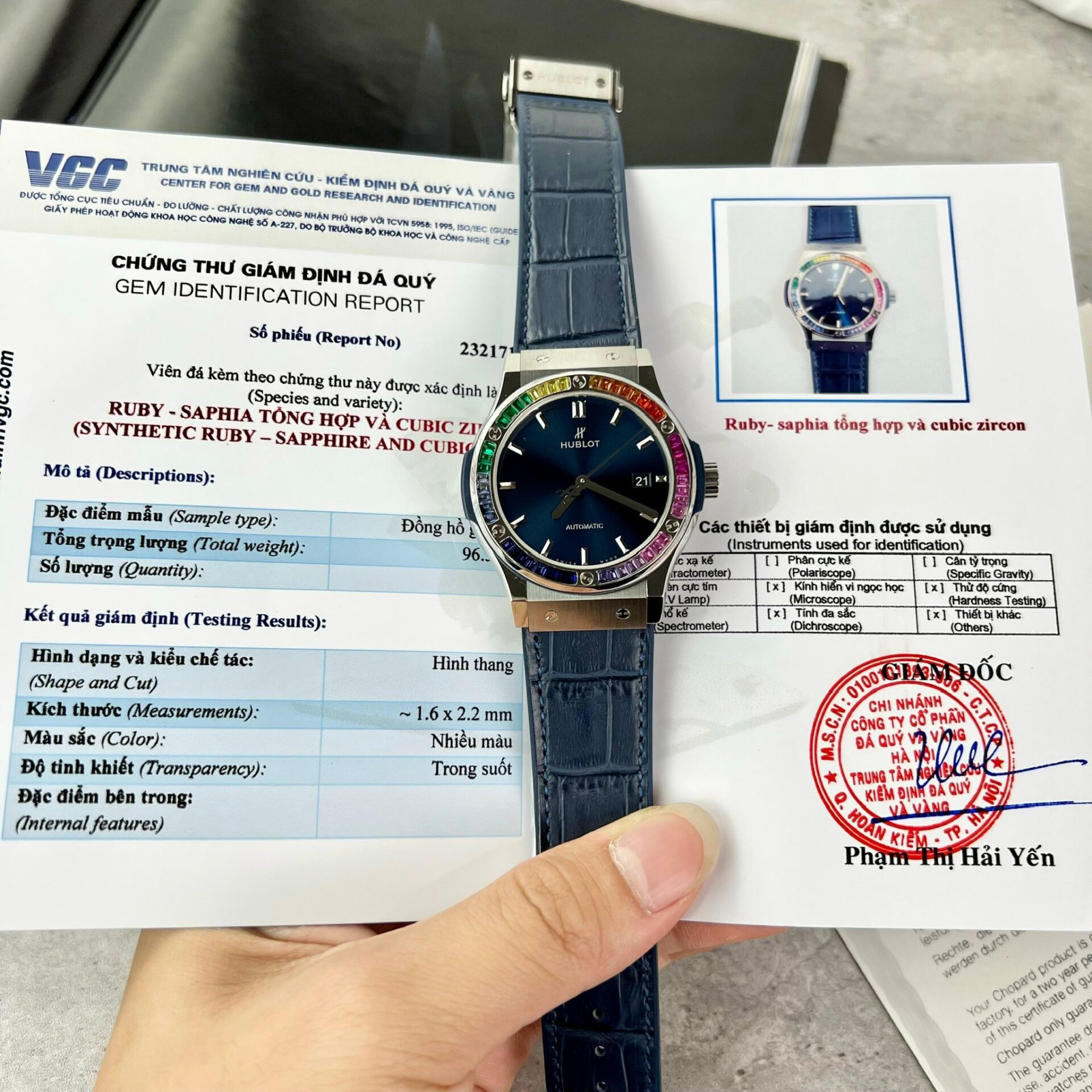 Hublot Classic Fusion Blue Synthetic Gemstone Replica Watch 42mm