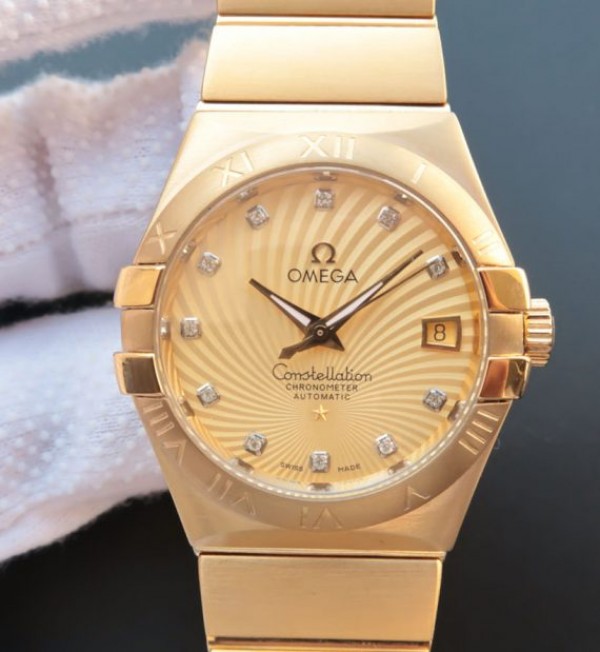 Replica Omega V6 Constellation 123.20.35 YG Case Yellow Dial