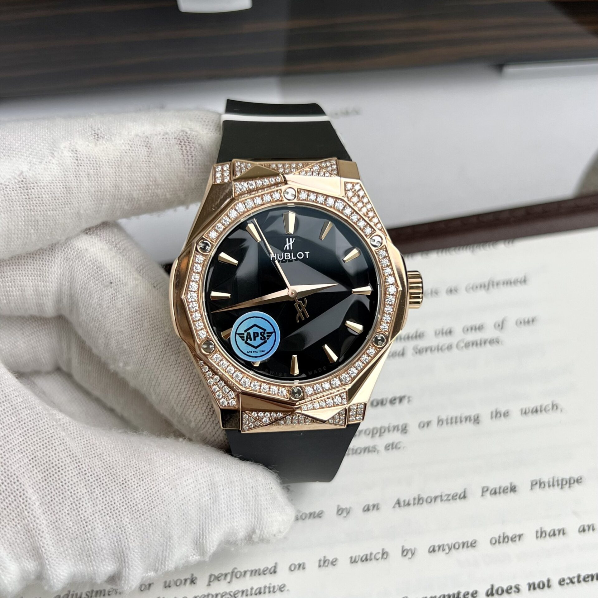 Hublot Orlinski King Gold Black Dial Custom Moissanite Diamonds Hong Kong 40mm