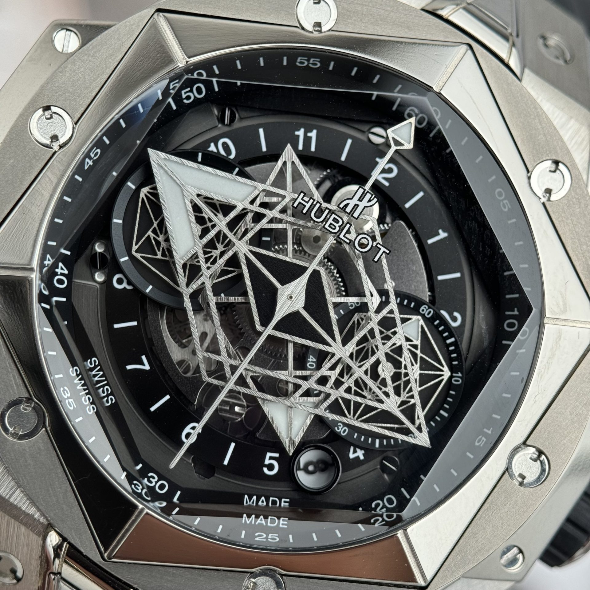 Hublot Replica Watch Big Bang Sang Bleu II Titanium Black Dial BBF 45mm