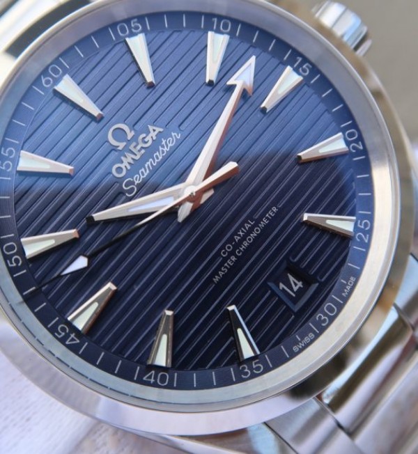 Replica Omega XF Seamaster Aqua Terra Master Blue Textured Dial SS Bracelet A8900