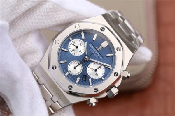 Replica Audemars Piguet Royal Oak Chronograph SS JHF Blue/White Dial SS Bracelet A7750