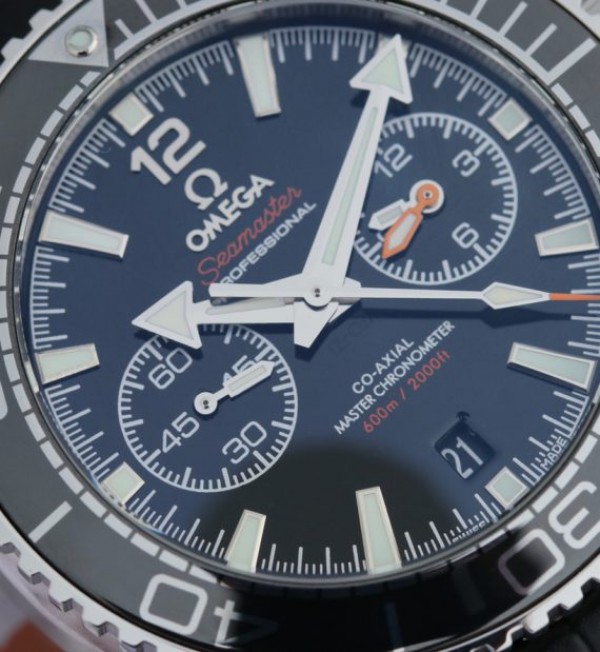 Replica Omega OMF Planet Ocean Master Chronometer Black LiquidMetal Leather Strap A9900