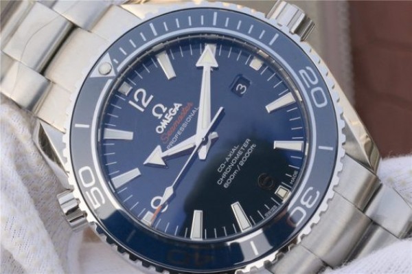 Replica Omega Planet Ocean Professional Blue Liquidmetal Bezel 45mm OMF SS Bracelet A8500