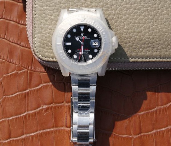 Replica Rolex Yacht-Master 116622 JF Black Dial SS Bracelet A2824