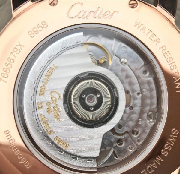 Replica Cartier Ronde De Cartier RG White Dial Diamonds Bezel Croco Strap A2892