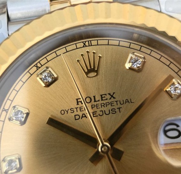 Replica Rolex DateJust 41mm 126333 Noob YG Wrapped YG Dial Diamonds Markers SS/YG Bracelet A3235