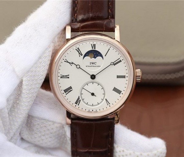 Replica IWC Vintage IW544803 White Dial RG Brown Leather Strap