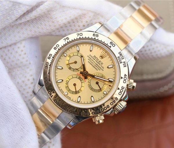 Replica Rolex Daytona 116523 Thick YG Wrapped YG Dial SS/YG Bracelet A7750