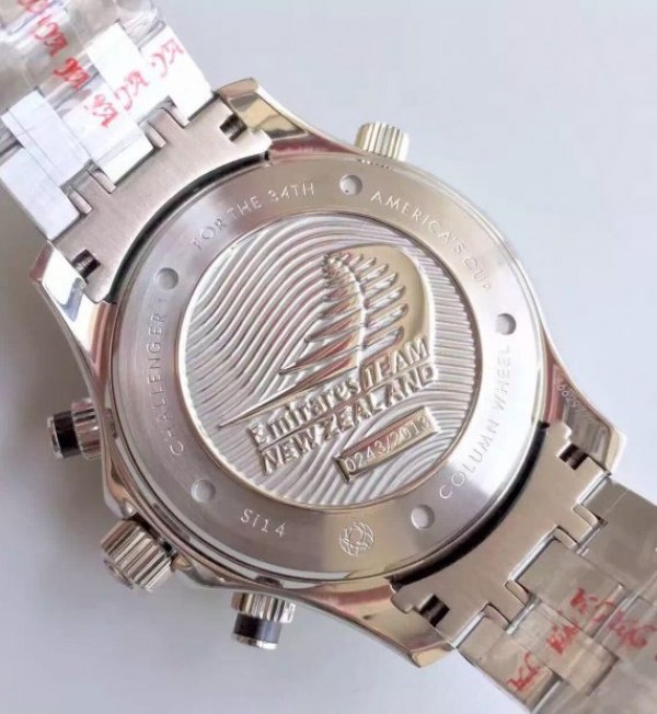 Replica Omega Seamaster 300m Diver SS Black Dial Yellow Inner Bezel SS Bracelet A7753