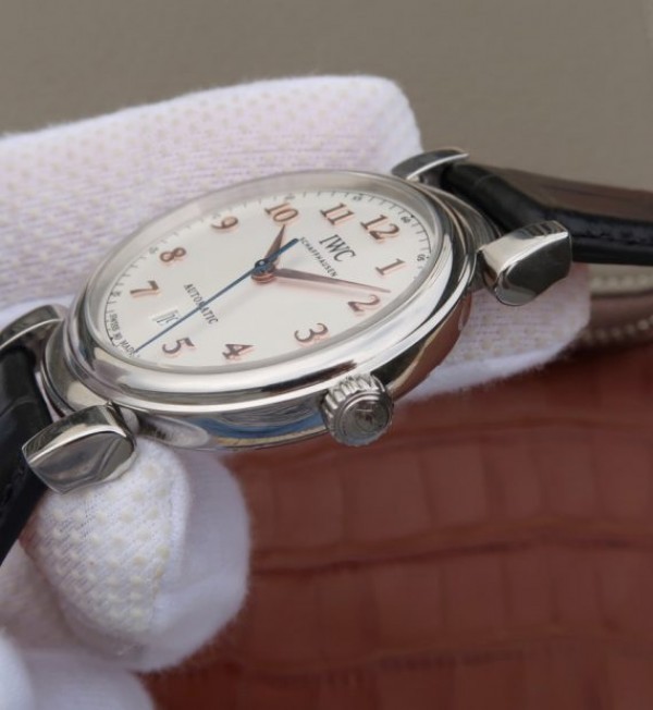 Replica IWC TW Da Vinci IW356601 White Dial Black Leather Strap A2892