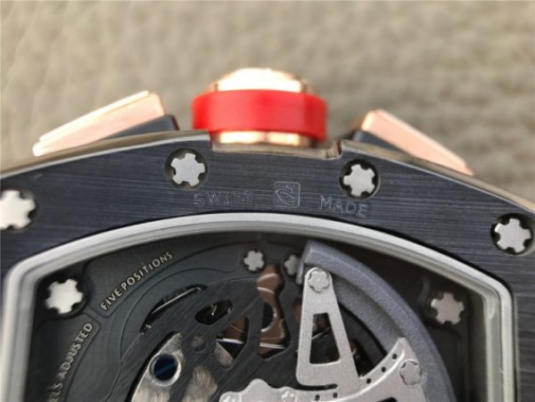 Replica Richard Mille RM011 Black Ceramic RG Chrono Skeleton Dial Black Rubber Strap A7750