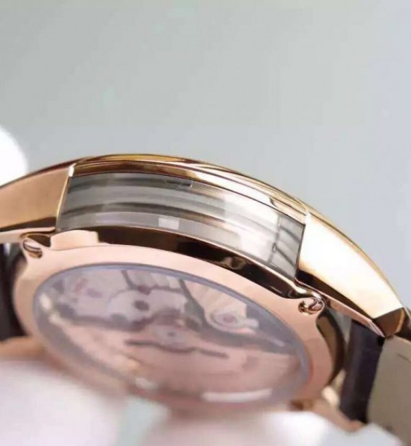 Replica Omega V6F De Ville Hour Vision Co-Axial 41mm RG Brown Dial Brown Leather Strap A8500