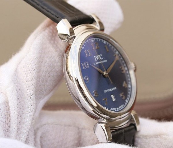 Replica IWC TW Da Vinci IW3566 Blue Dial Black Leather Strap A2892