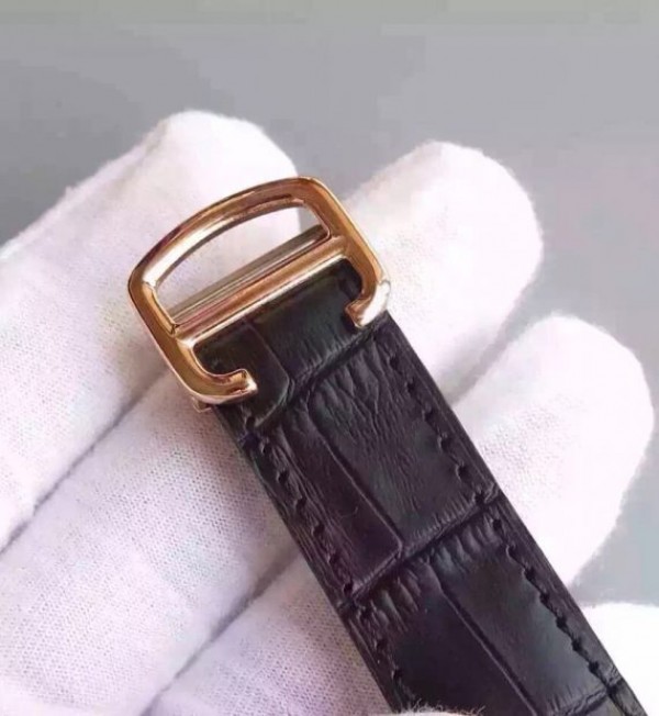 Replica Cartier Ballon de Cartier 46MM Tourbillon RG White Dial Leather Strap Flying Tour