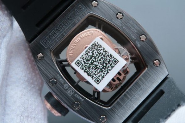 Replica Richard Mille RM052 Black Ceramic Full Paved Diamonds Skull Dial Black Rubber Strap MIYOTA8215