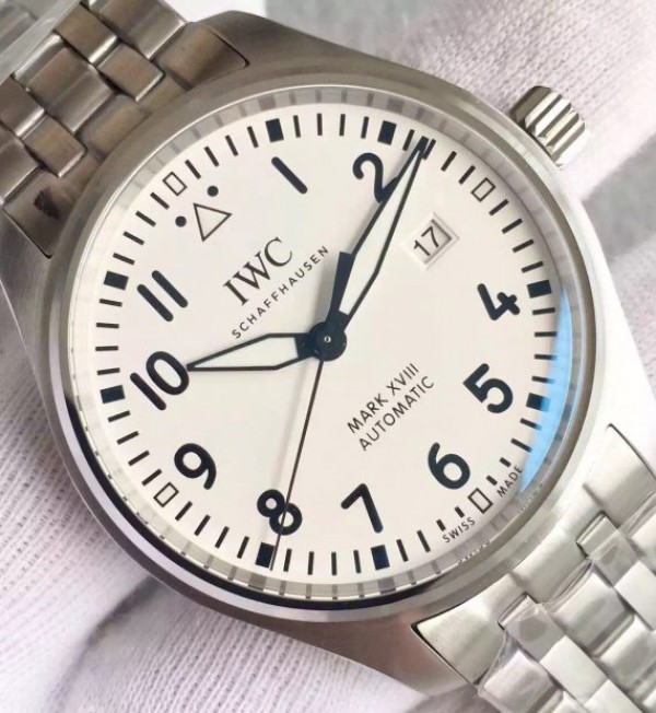 Replica IWC MKF Mark XVIII IW3270 White Dial SS Bracelet A2892