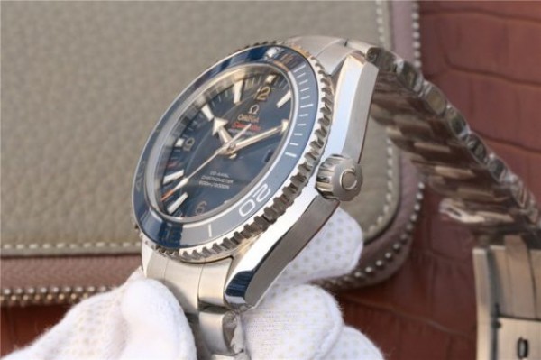 Replica Omega Planet Ocean Professional Blue Liquidmetal Bezel 45mm OMF SS Bracelet A8500
