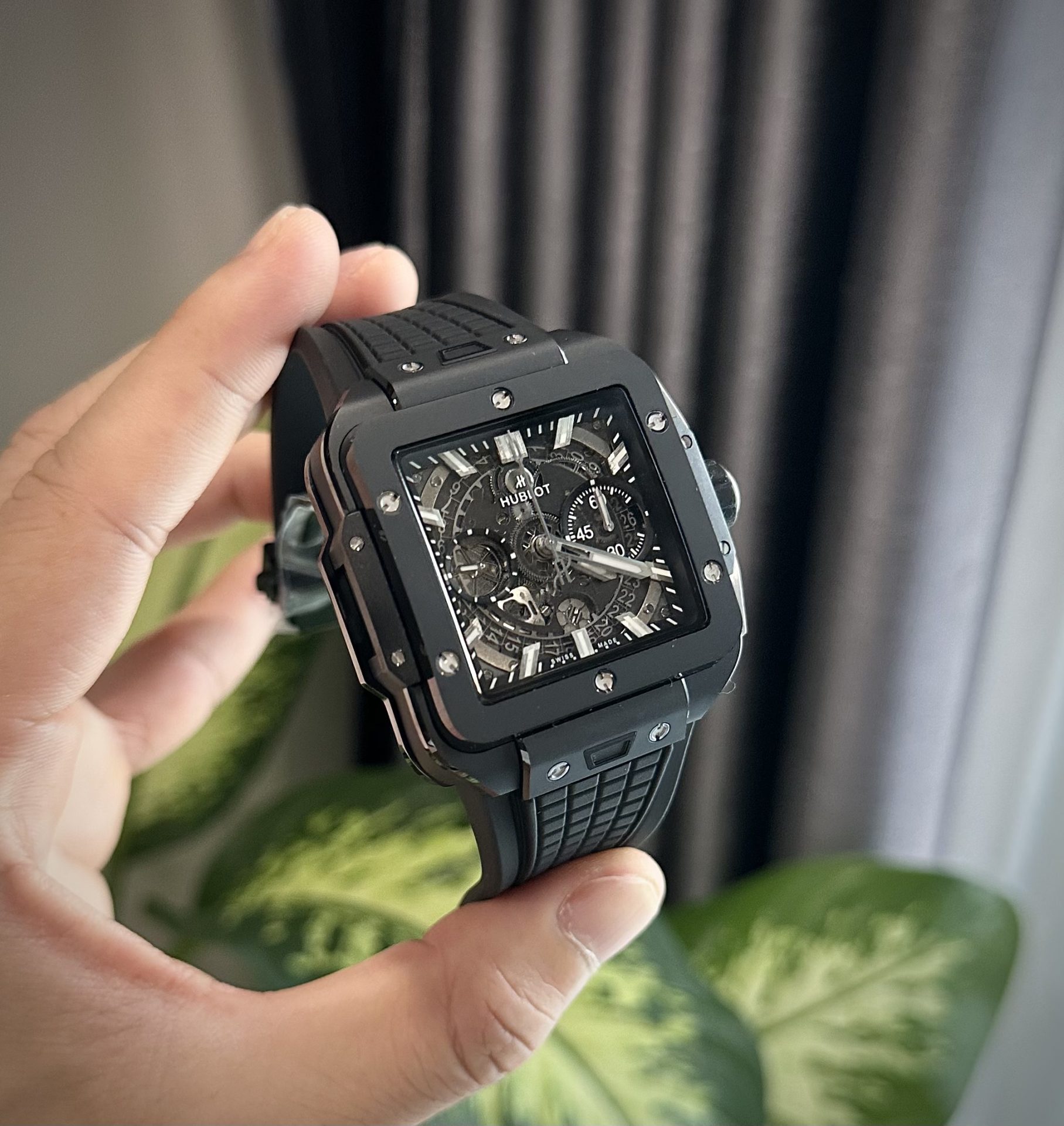 Hublot Replica Watch Square Bang Unico Ceramic Black BBF Factory 42mm