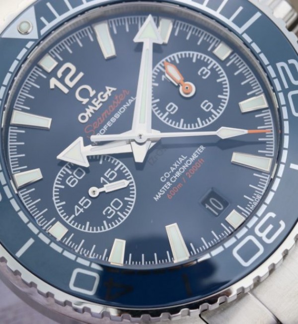 Replica Omega OMF Planet Ocean Master Chronometer Blue LiquidMetal SS Bracelet A9900