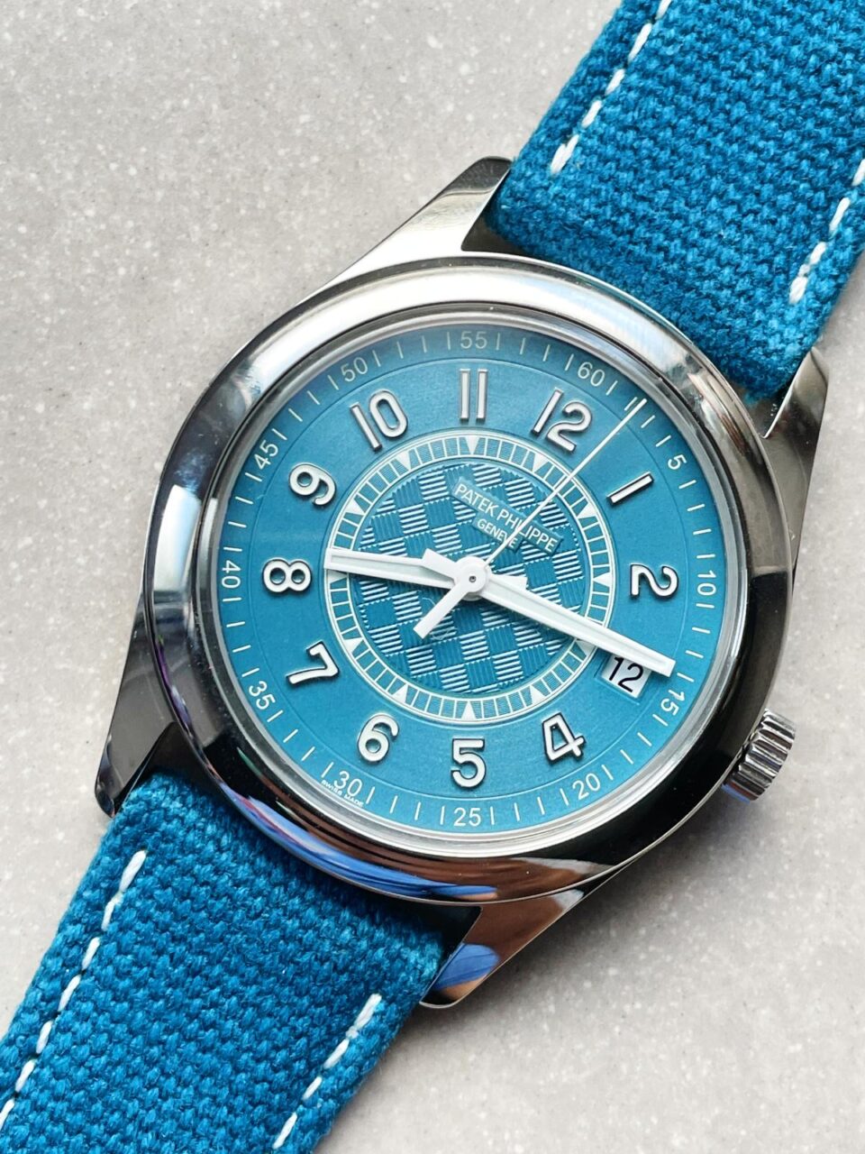 Replica PATEK PHILIPPE Calatrava 6007A-001 SS ZF 1:1 Best Edition Blue Dial on Blue Leather Strap A324CS