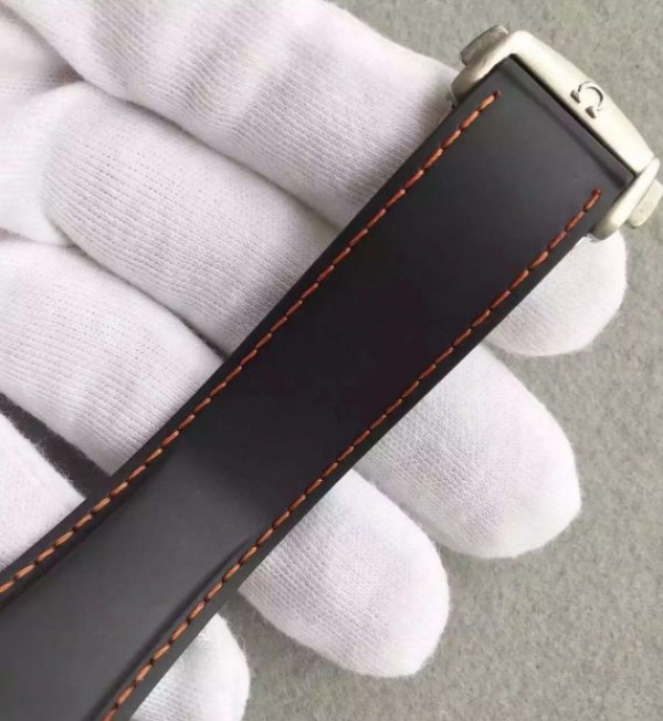 Replica Omega Seamaster Professional Chrono Black Ceramic Black Dial Orange Rubber Strap A9300