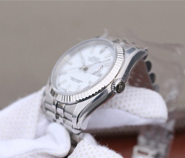 Replica Rolex DateJust 36mm SS 116234 ARF White Dial Stick Markers 904L SS Bracelet SA3135