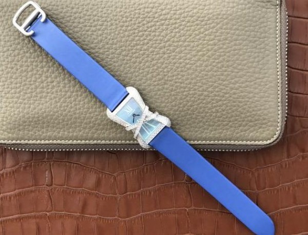 Replica Cartier High Jewelry Watches WJ306014 Blue Dial Blue Fabric Strap