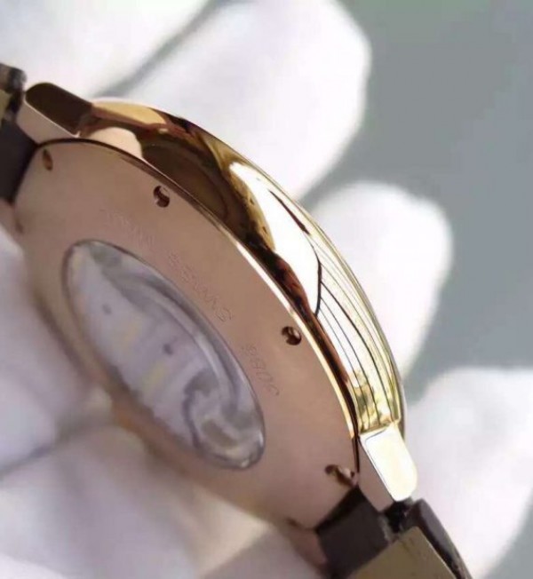 Replica Cartier Ballon Bleu Tourbillon YG Brown Leather Strap