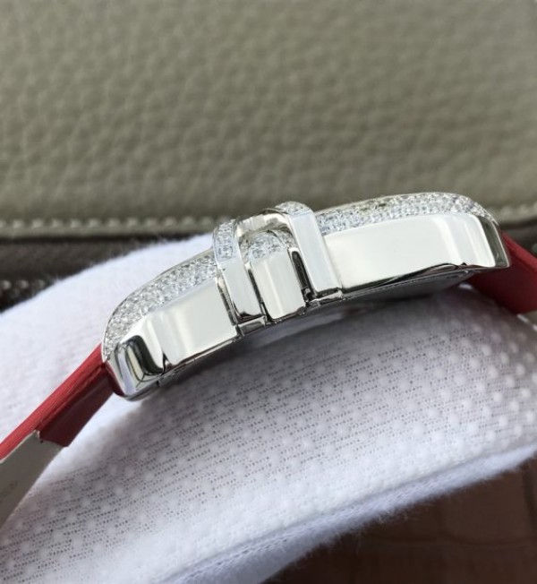 Replica Cartier High Jewelry Watches WJ306014 White Dial Red Fabric Strap